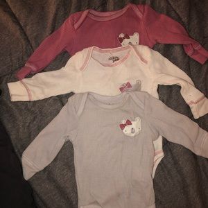 3 matching long sleeve onesies